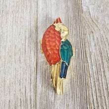 Vintage Estee Lauder Enamel ~Parrot~ Solid Perfume Compact