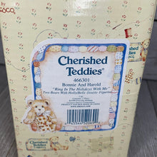 Cherished Teddies "Bonnie & Harold Ring In The Holidays With Me" NIB