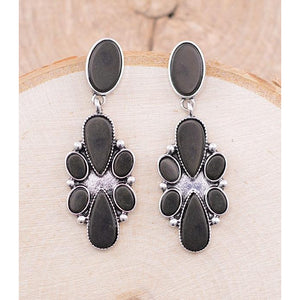 Western Black Stone Drop Earrings - My Wyo Designs