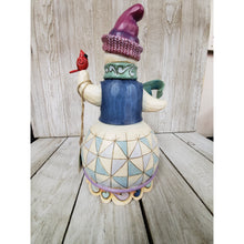 Jim Shore "Winter Cheer Happens Here" Snowman with red cardinal - My Wyo Designs