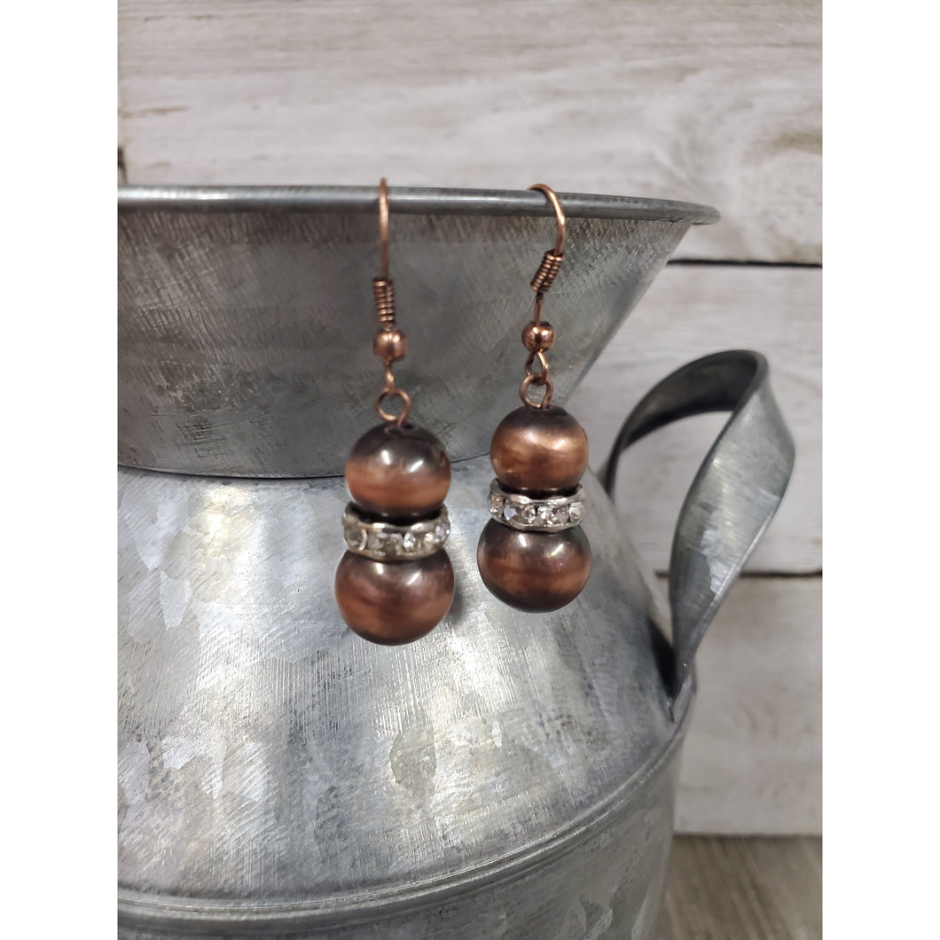 Navajo Pearl Inspired Earrings ~Copper~ - My Wyo Designs