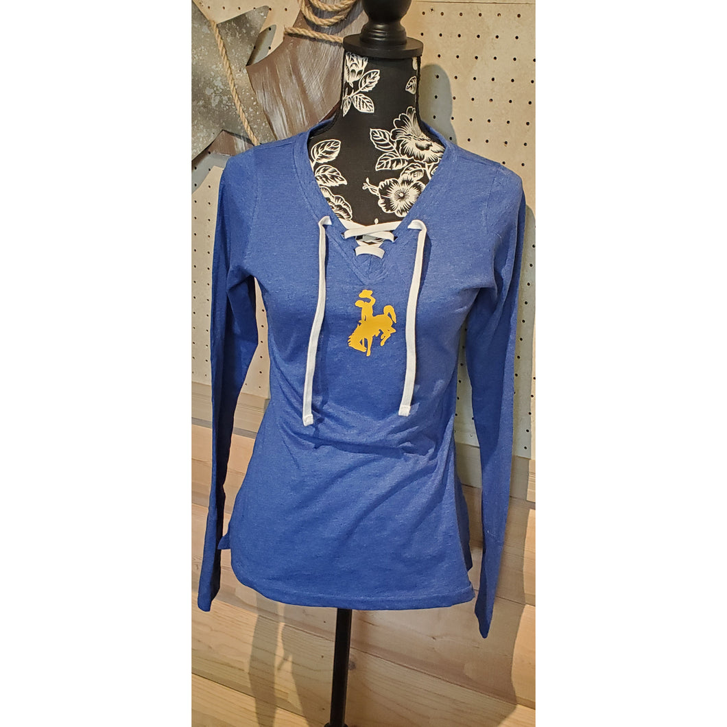 Shoshoni Wranglers Lace up Tee {pre-order} - My Wyo Designs