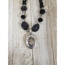 Black Etching Silver Pendant Necklace - My Wyo Designs