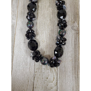 On a Midnight Evening Black crystal necklace - My Wyo Designs