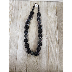 On a Midnight Evening Black crystal necklace - My Wyo Designs