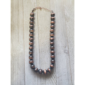 Large Copper Navajo Inspired Pearl necklace - My Wyo Designs