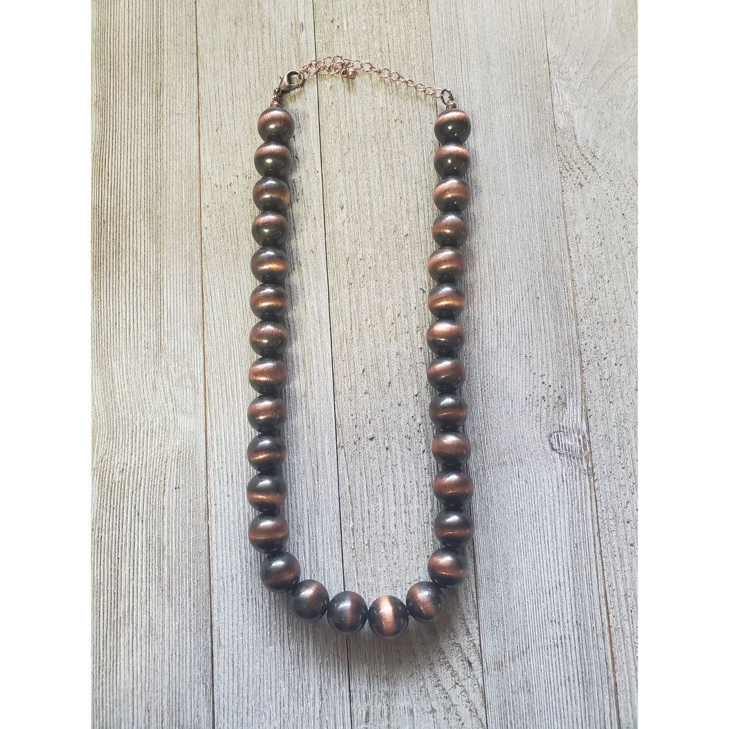 Large Copper Navajo Inspired Pearl necklace - My Wyo Designs