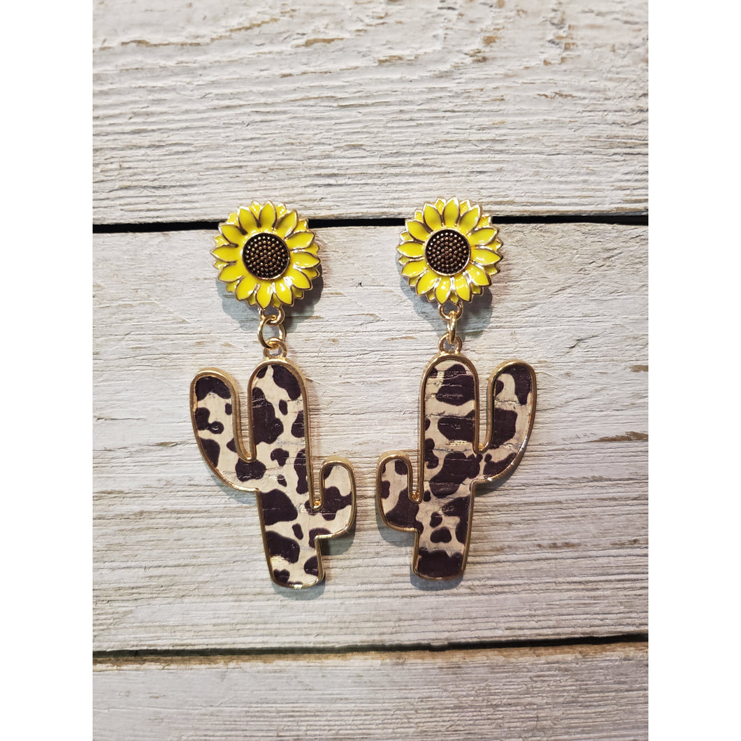 Sunflower Cactus Earrings - My Wyo Designs