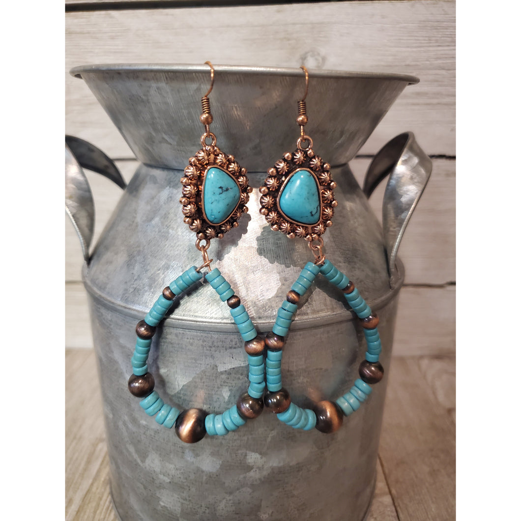 Navajo Inspired ~Fancy Dangles~ Turquoise/copper - My Wyo Designs
