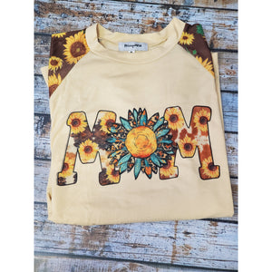 MOM Sunflower Raglan Tee - My Wyo Designs