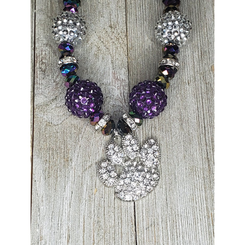 Wind River Cougars Bling Paw necklace - My Wyo Designs
