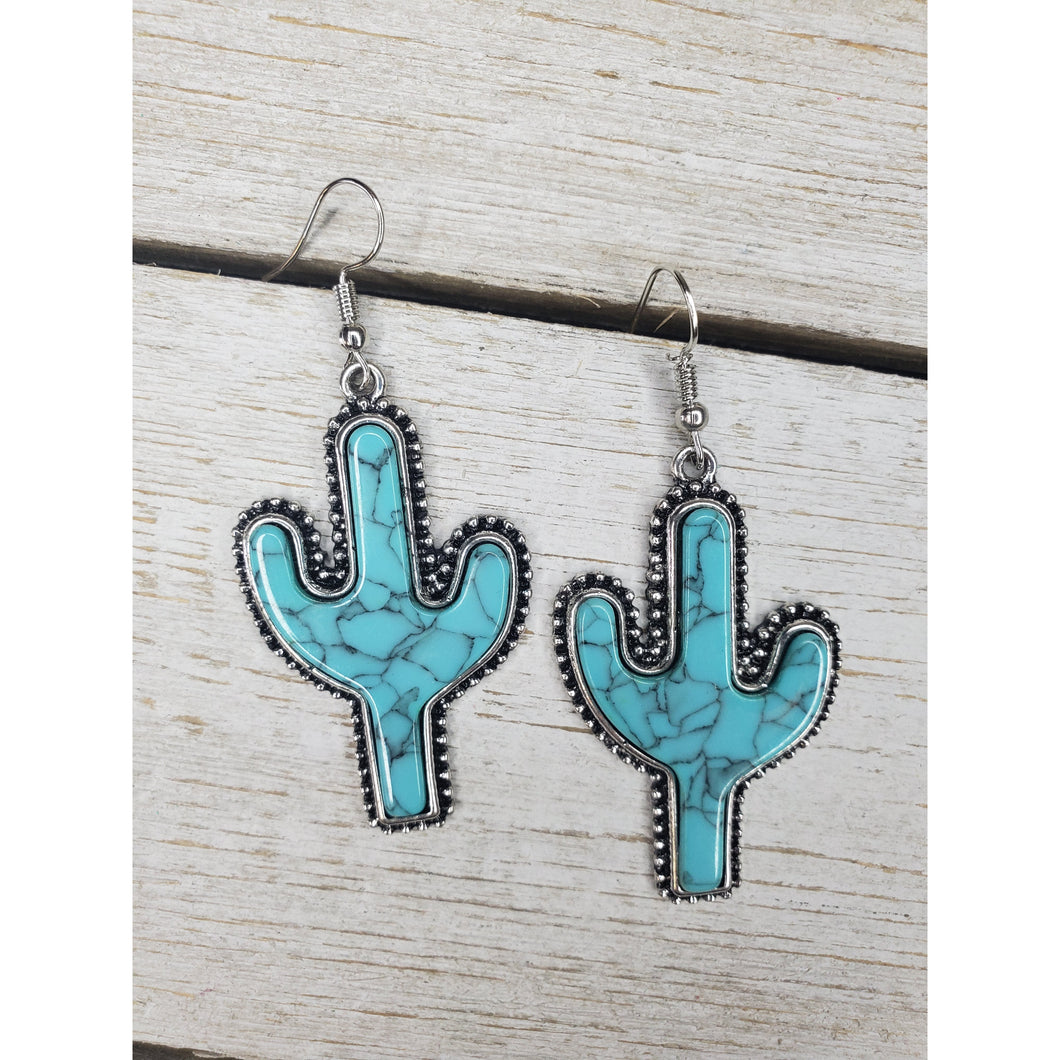 Bead Ball Trim ~Turquoise Cactus~ Earring - My Wyo Designs