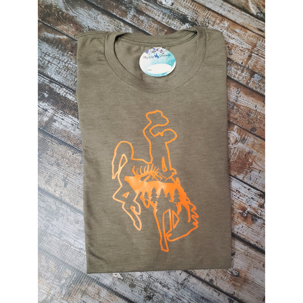 On the Hunt~ Olive or Orange Tee {pre-order} - My Wyo Designs