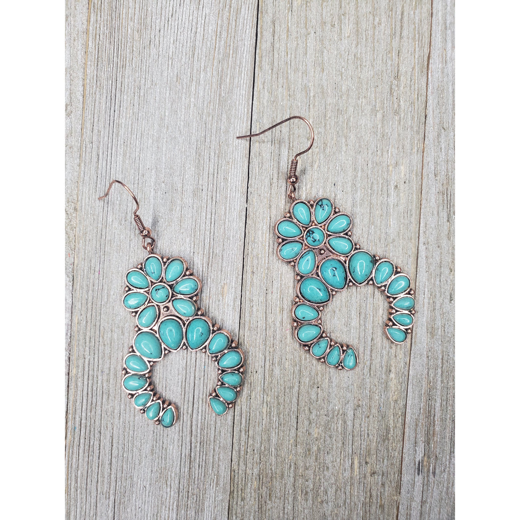 Southwestern Turquoise/copper Naja Earrings - My Wyo Designs