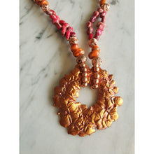 Orange & Magenta Sea Sediment Copper Drop Necklace - My Wyo Designs