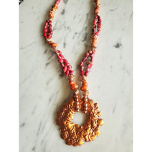 Orange & Magenta Sea Sediment Copper Drop Necklace - My Wyo Designs