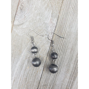 Small Navajo Inspired Pearl drop earrings - My Wyo Designs