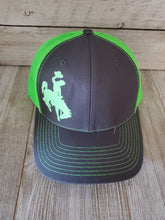 Neon Green & Grey Bucking horse & Rider®️Trucker cap* - My Wyo Designs