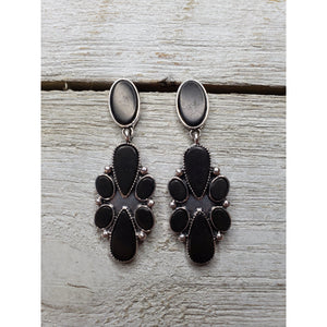 Western Black Stone Drop Earrings - My Wyo Designs