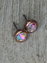 Copper AB Crystal Post Earrings ~small~ - My Wyo Designs