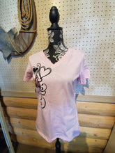Swirling Hearts Cheetah & Floral Bucking Horse V'neck Tee ~Wild at Heart - My Wyo Designs