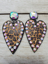 Leopard Crystal Heart Earrings - My Wyo Designs