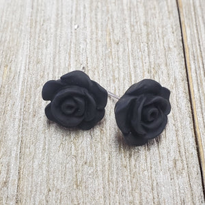 Black Rose~ Post Earrings~ - My Wyo Designs