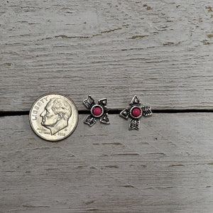 Teeny Tiny Hot Pink X Arrows earrings - My Wyo Designs