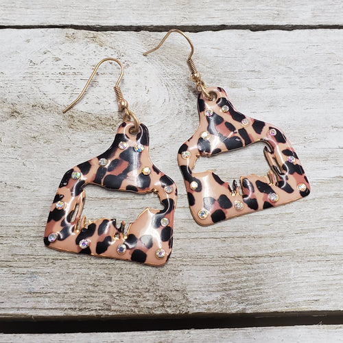 Cheetah Calf Tag Earrings - My Wyo Designs