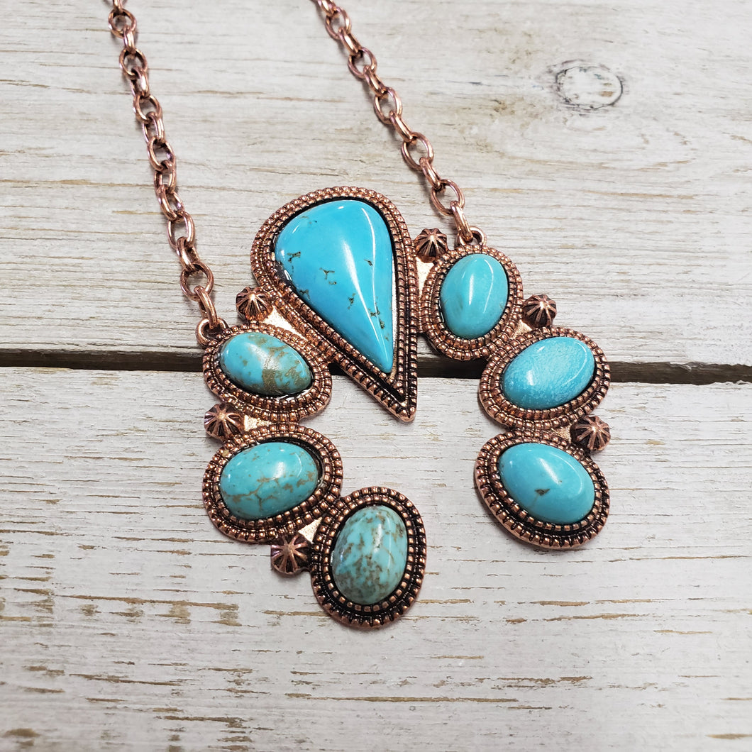 Copper & Turquoise Naja Necklace - My Wyo Designs