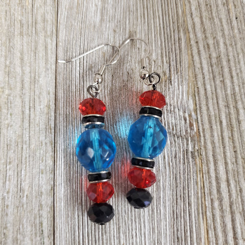 Orange & Aqua Cut Crystal Earrings - My Wyo Designs