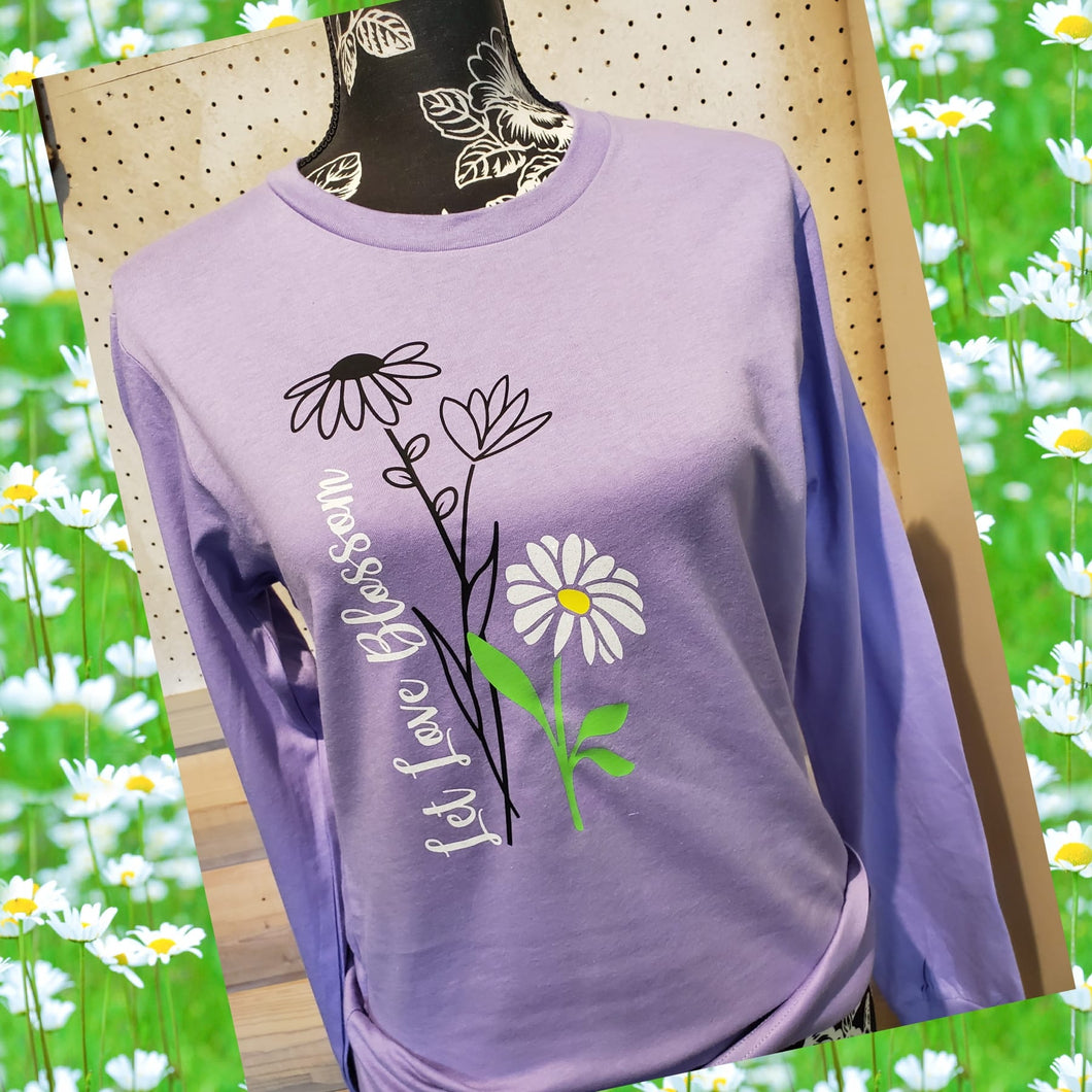 Let Love Bloom ~long sleeved tee~ Lavender - My Wyo Designs