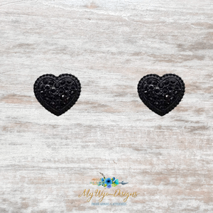 Black Hearts Post earring - My Wyo Designs
