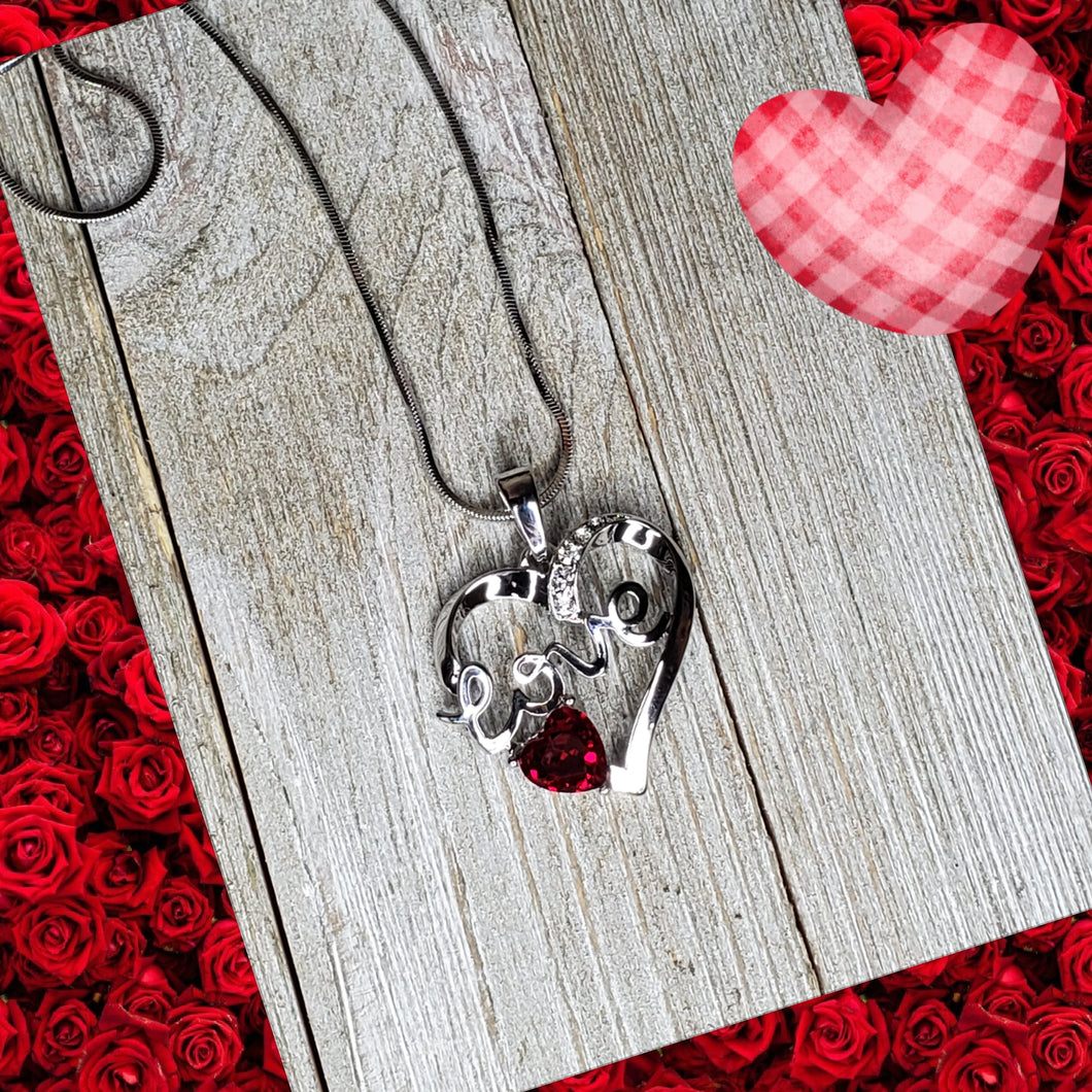 LOVE Crystal Heart Necklace - My Wyo Designs