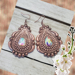Shiny Copper Western Concho earring - My Wyo Designs