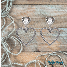 Heart Dangle Earrings ~Crystal Silver - My Wyo Designs
