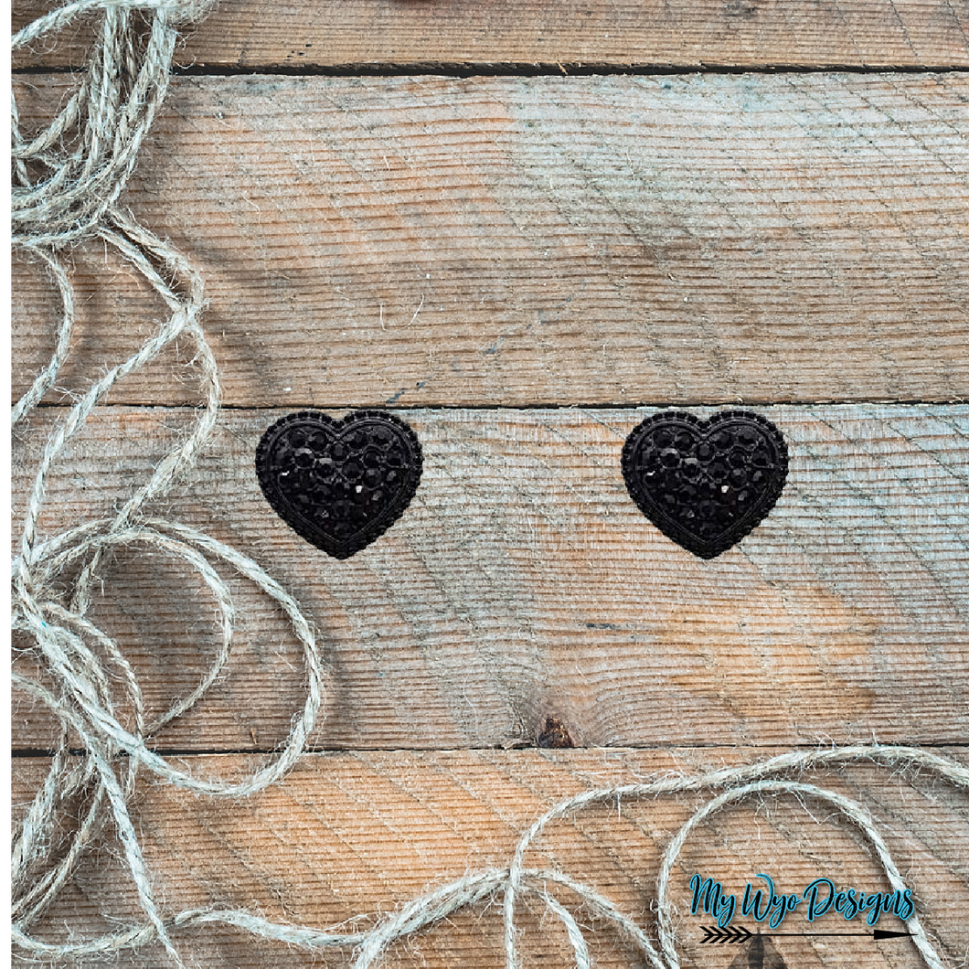 Black Hearts Post earring - My Wyo Designs
