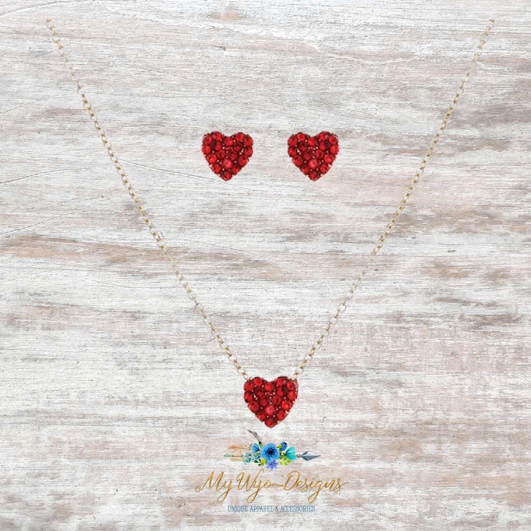 Mini Crystal Heart Necklace set - My Wyo Designs