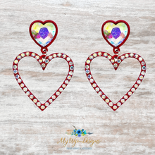 Heart Dangle Earrings ~Red - My Wyo Designs