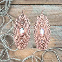 Shiny Copper Western Concho Elongated earring - My Wyo Designs